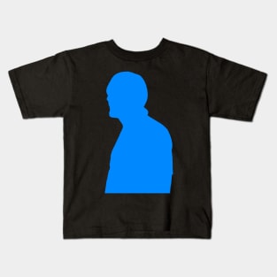 Looking Left Blue Shadowy Silhouette Kids T-Shirt